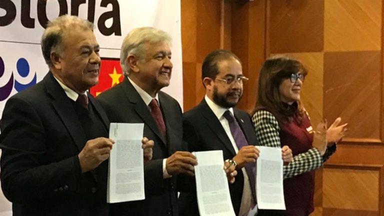 Morena, PES y PT firman coalición Juntos haremos historia