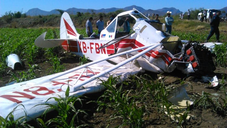 Cae avioneta en Mocorito; hay un muerto