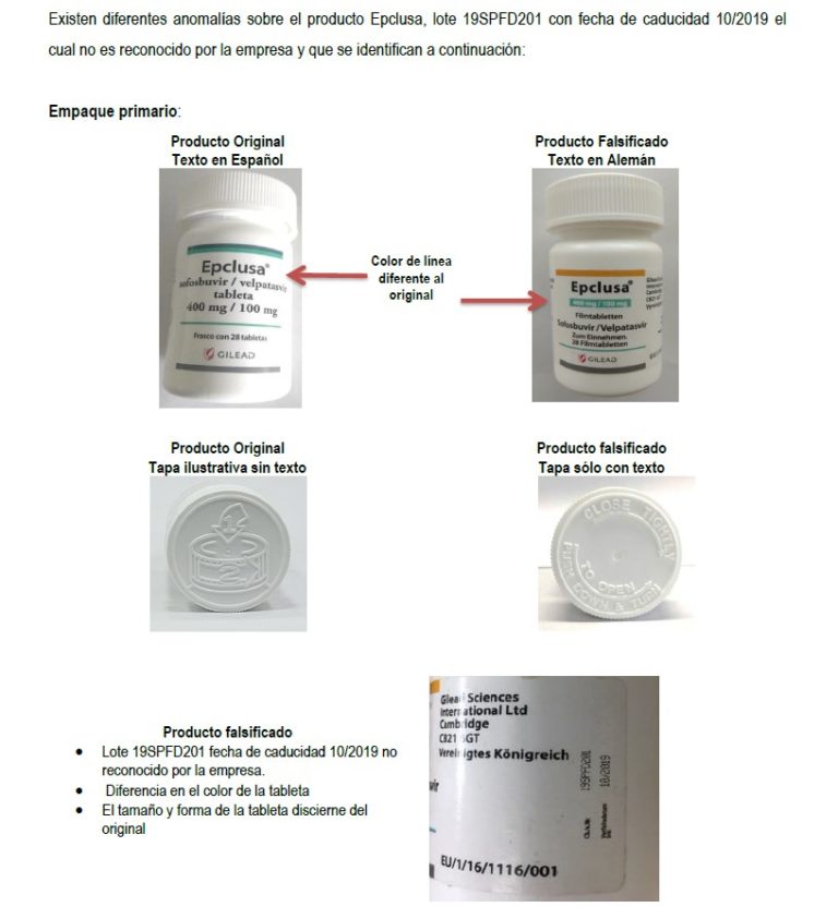 Coepriss emite alerta por producto falso para hepatitis C