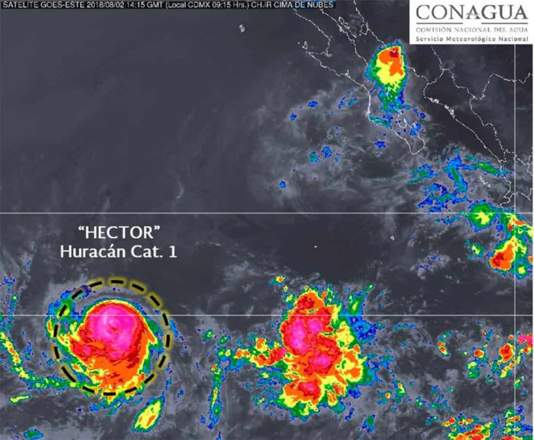 Se intensifica Héctor en BCS y se convierte en huracán