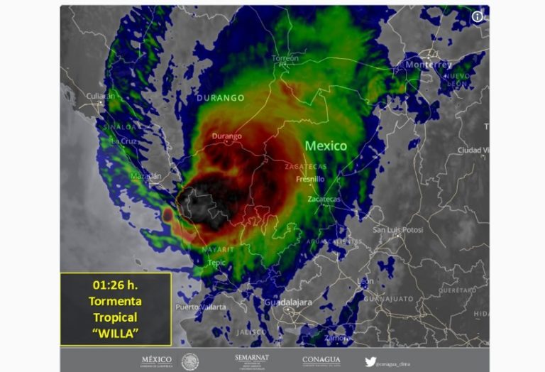 Huracán ‘Willa’ se degrada a tormenta tropical