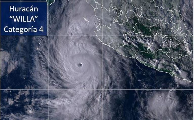 ‘Willa’ se fortalece a categoría 4 mientras avanza a costas mexicanas