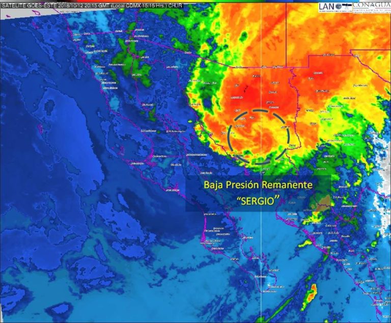 Levanta Sinaloa alerta Azul por huracán Sergio