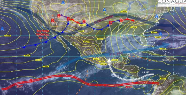 Meteorológico prevé tormentas y nevadas por frentes fríos 12 y 13