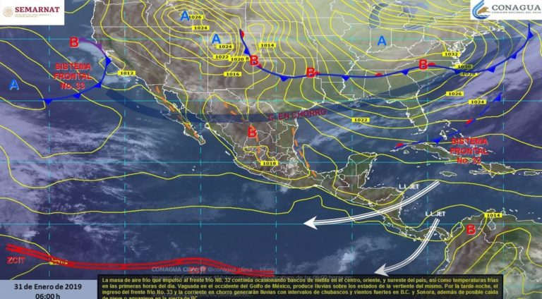 Frente Frío 33 entrará por el noroeste del país; otras entidades tendrán lluvias