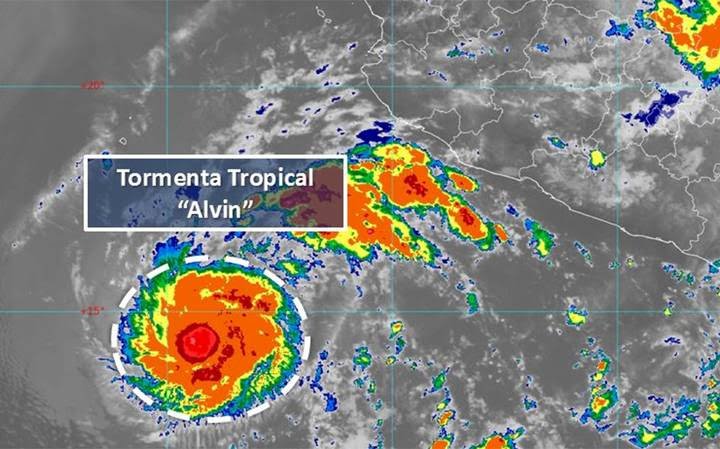 Se forma ‘Alvin’, primera tormenta tropical del Pacífico