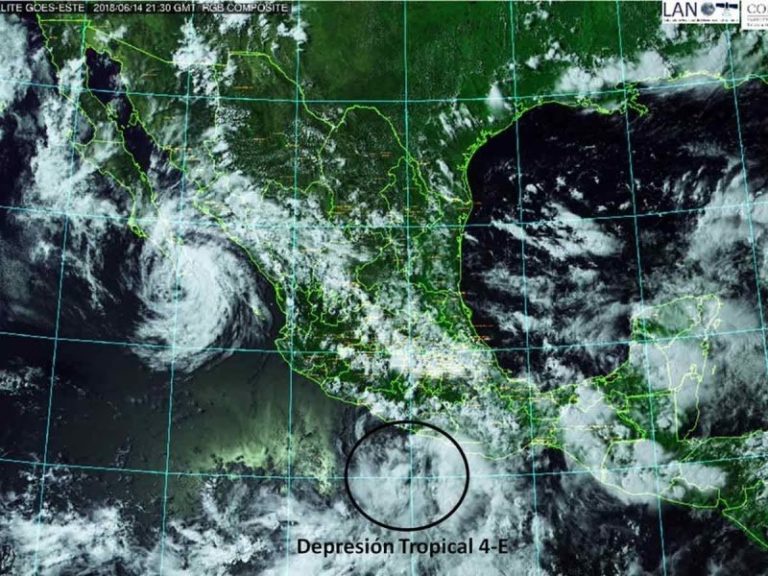 Se forma depresión tropical 4-E en el Pacífico