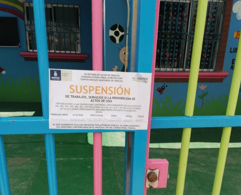 Suspenden cinco estancias infantiles en Culiacán por fallas en salud