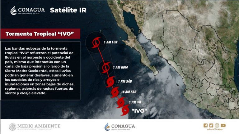Refuerza Ivo potencial de lluvias en Sinaloa en las próximas tres horas