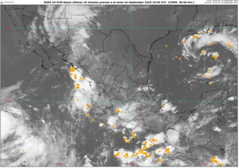Potencial de lluvias puntuales muy fuertes en Sinaloa (centro y sur)