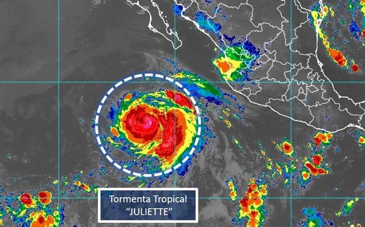 La tormenta ‘Juliette’ se ubica frente a Los Cabos, BCS