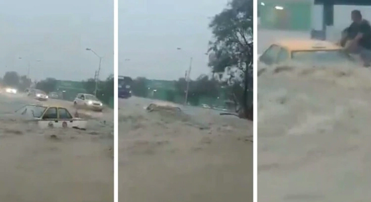 Un taxista desafió a la tormenta tropical Fernand y fue arrastrado por la corriente de agua en Nuevo Léon