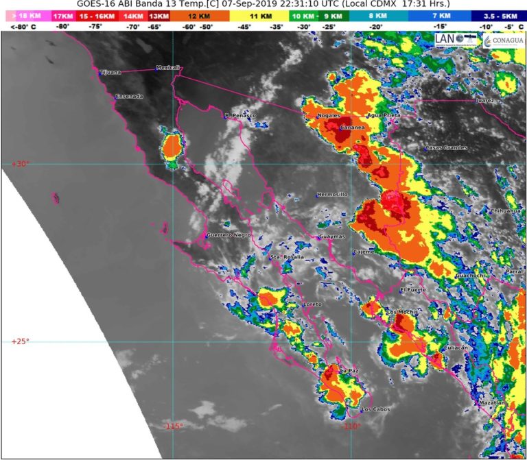 Estiman lluvias muy fuertes en centro y sur de Sinaloa