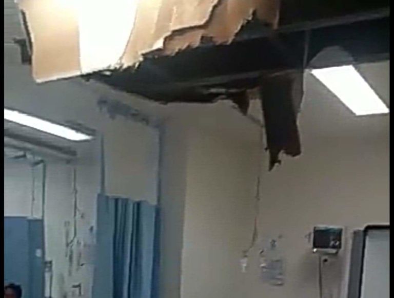 Colapsa techo en Hospital General; aislan a siete pacientes