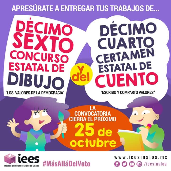 Cuento y dibujo, a punto de cerrar IEES recepción de trabajos