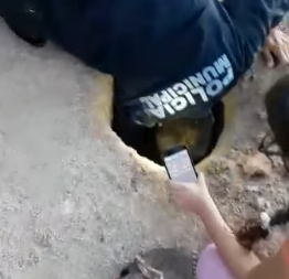 Tenía días atrapado; policías rescatan a perrito de agujero