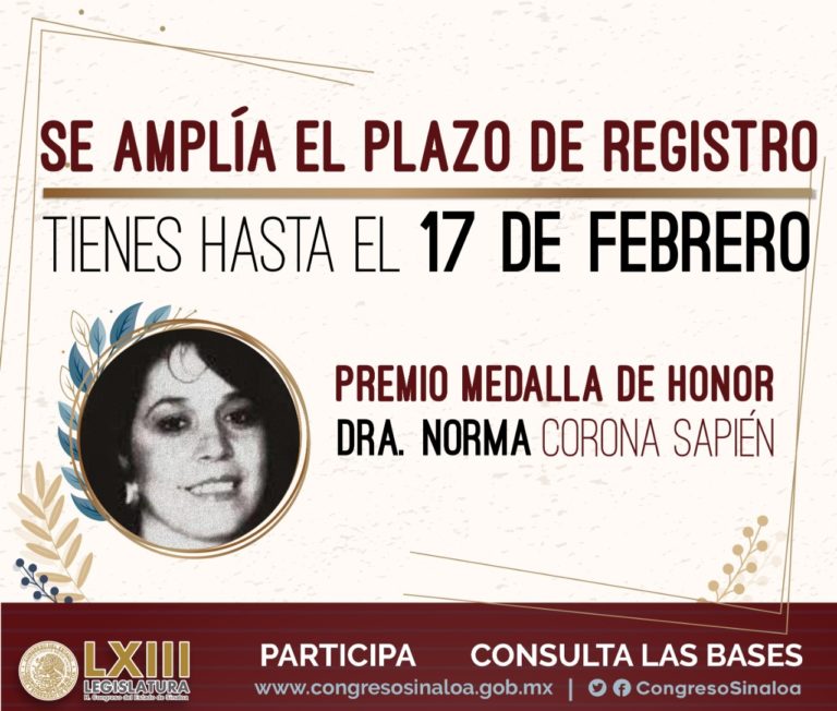 Amplían plazo para registro al premio Norma Corona