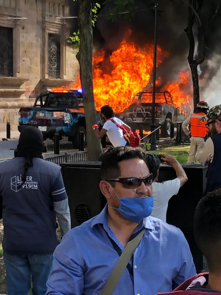 Marcha por Giovanni López termina con destrozos en Palacio de Gobierno