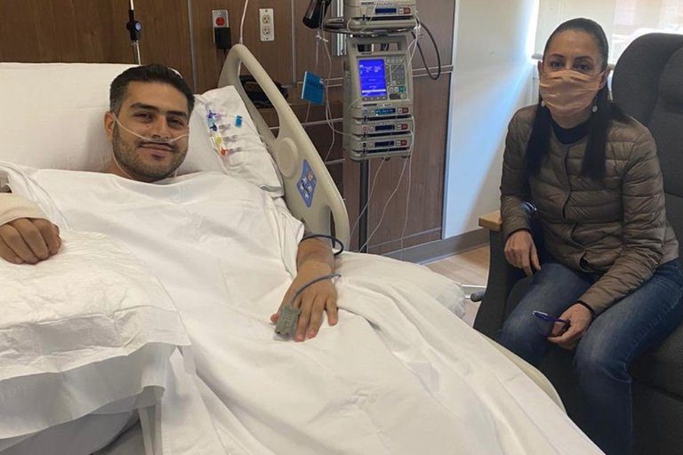 Visita Sheinbaum a García Harfuch en el hospital