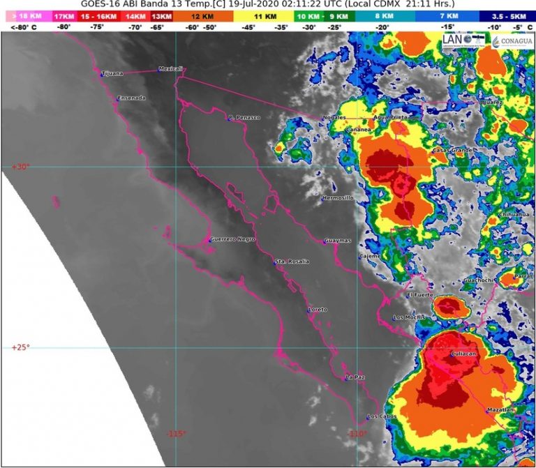 Cubre banda nubosa centro y sur de Sinaloa