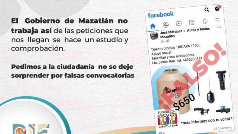 Cobraba $650 por falsos tinacos y se los atribuía al DIF Mazatlán