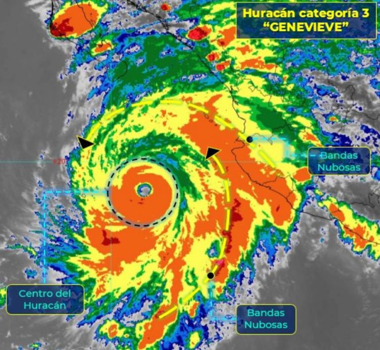 Se asoman lluvias intensas por huracán ‘Genevieve’