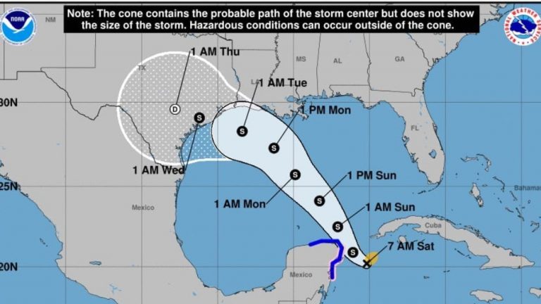 Apunta ‘Marco’ al canal de Yucatán