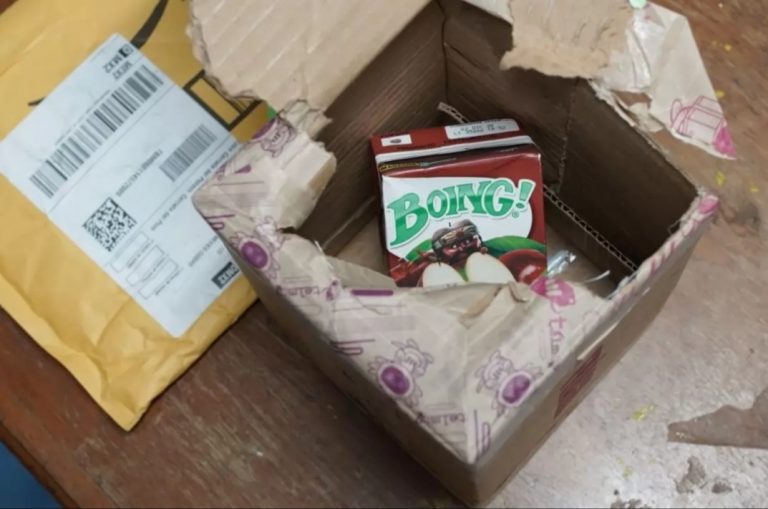 ¡Otro Boing! Joven pide un celular Xiaomi y le llega un jugo de manzana