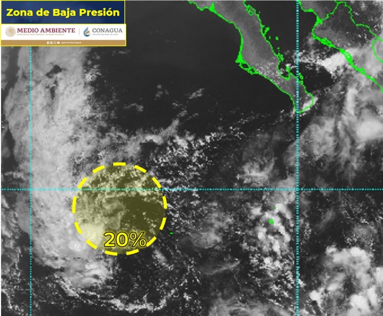 Zona de baja presión al oeste de Baja California