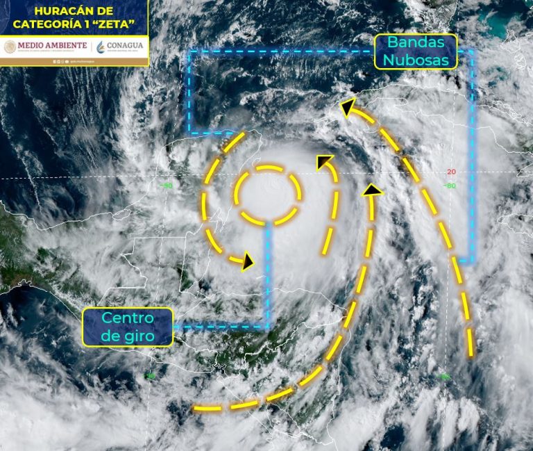 Evoluciona huracán ‘Zeta’ a categoría 1 en Quintana Roo