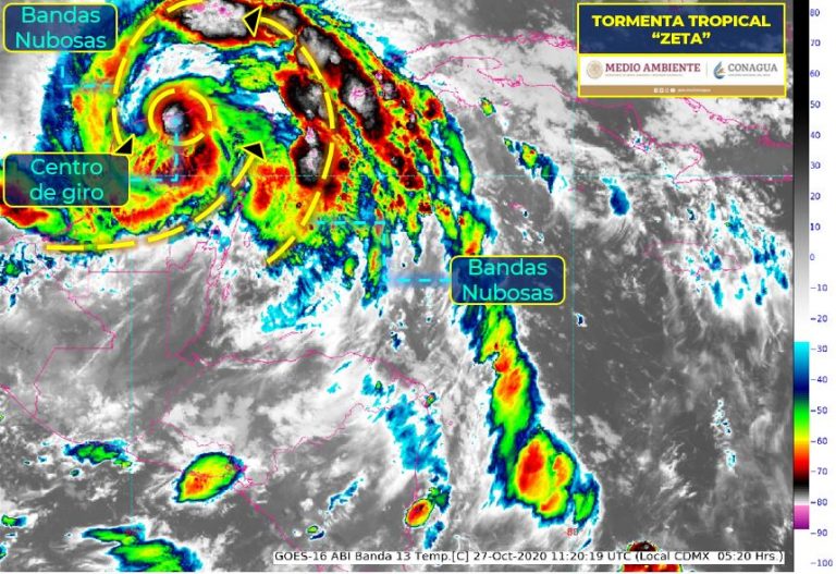 Se debilita ‘Zeta’ a tormenta tropical en Yucatán