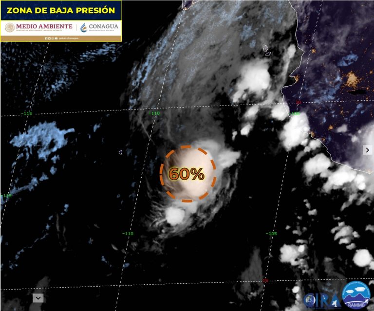 Frente a Jalisco y al 60% nuevo desarrollo ciclónico