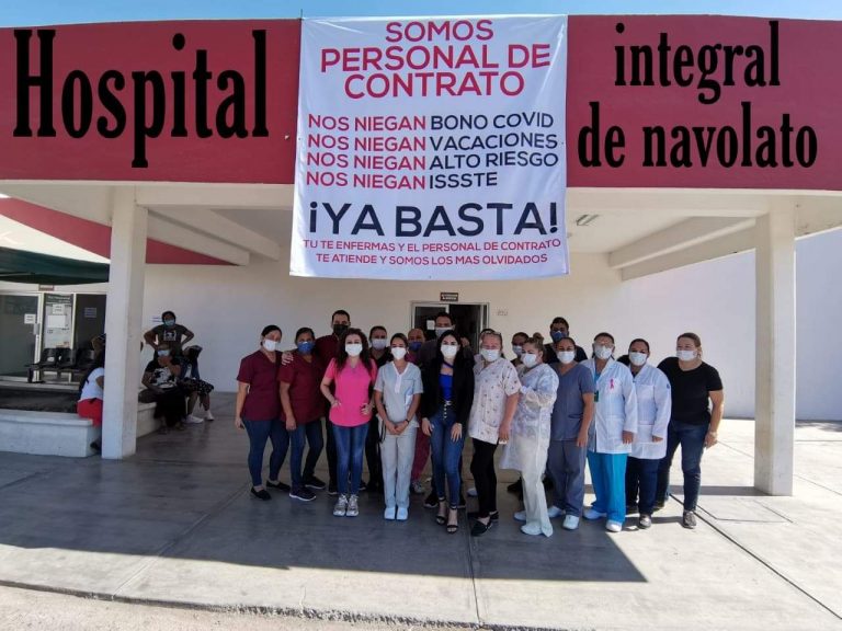 Inicia personal de Salud protesta en Hospital Integral de Navolato