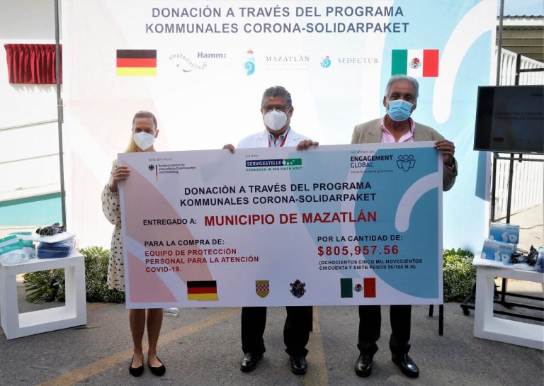 Donan alemanes $805,000 a hospital contra el COVID de Mazatlán