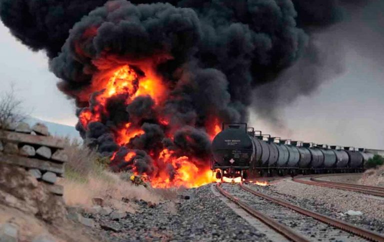 Causa pánico incendio de tren en Saltillo