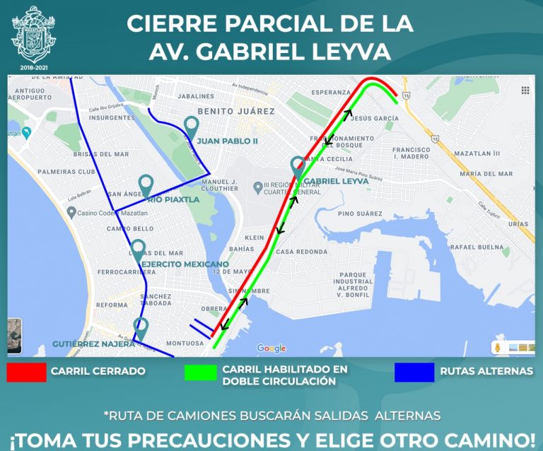 Abre Mazatlán en un solo sentido la Gabriel Leyva