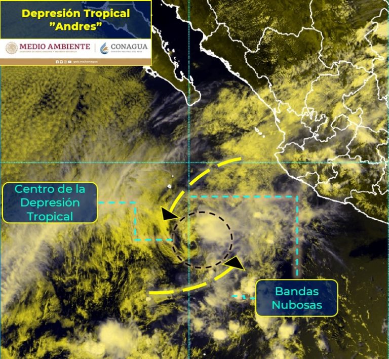 Se degrada Andrés a depresión tropical