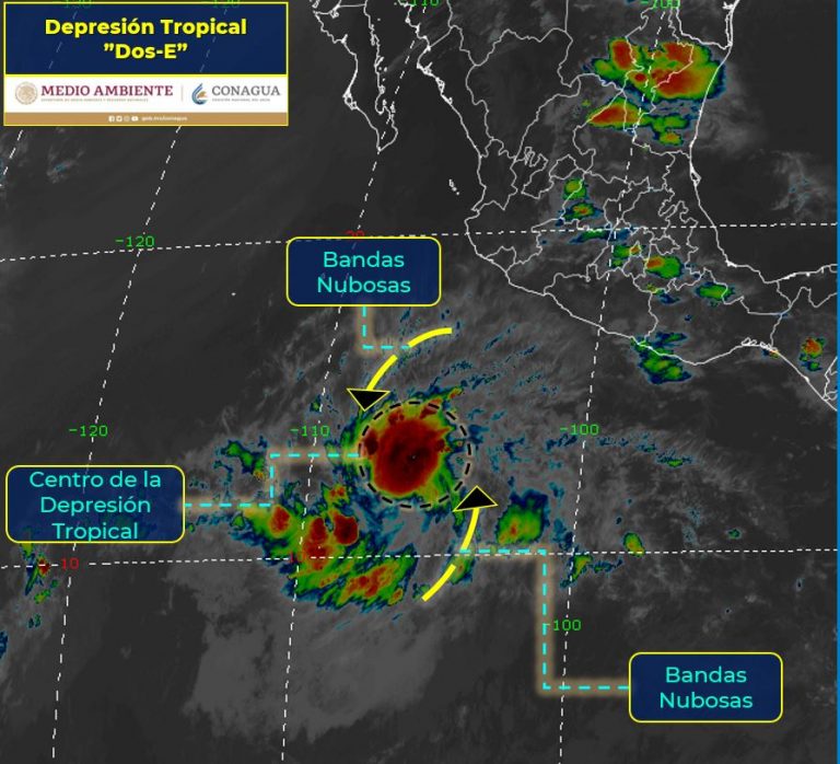 Se forma la depresión tropical 2-E en el Pacífico