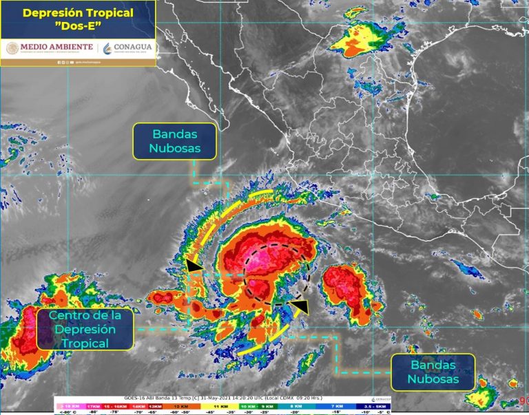 Depresión tropical 2-E sería tormenta en las próximas horas