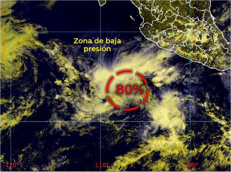 Aumenta al 80% desarrollo ciclónico en el Pacífico