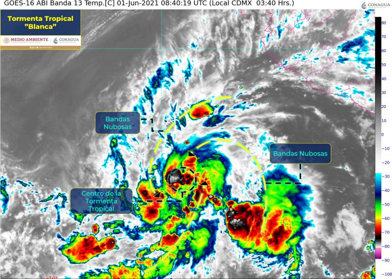 Tormenta ‘Blanca’, al sur de la península de Baja California