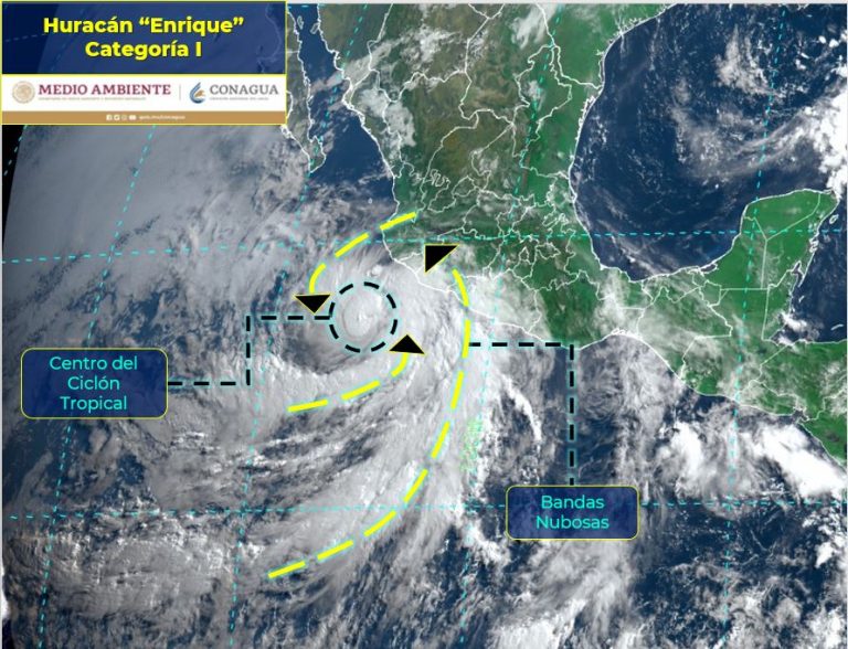Huracán ‘Enrique’ en categoría 1 frente a Michoacán