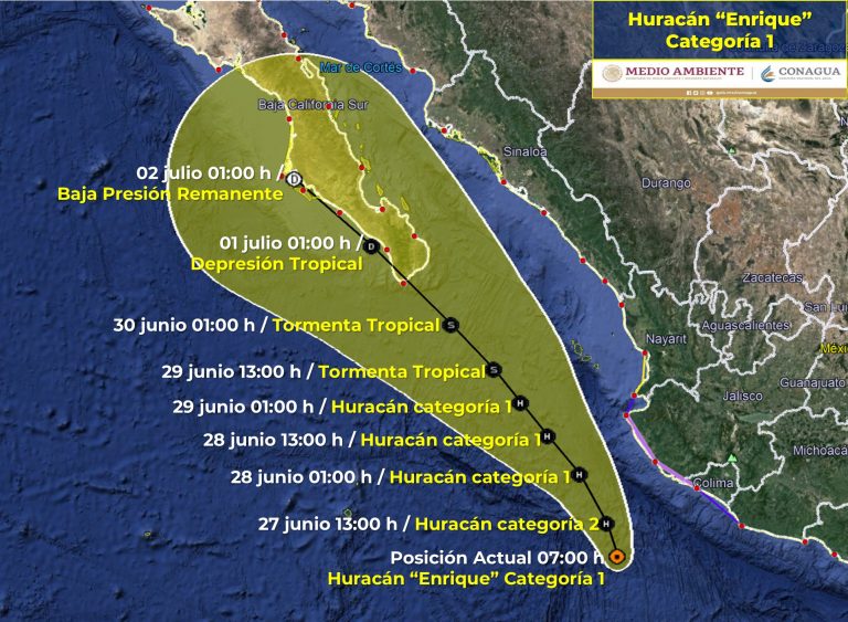 Se dirige huracán ‘Enrique’ lento hacia el norte