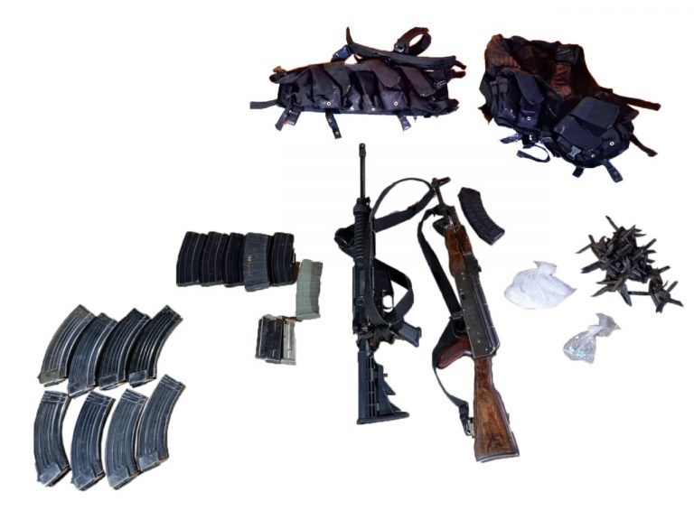 Les aseguran equipo táctico, armamento y presunta droga