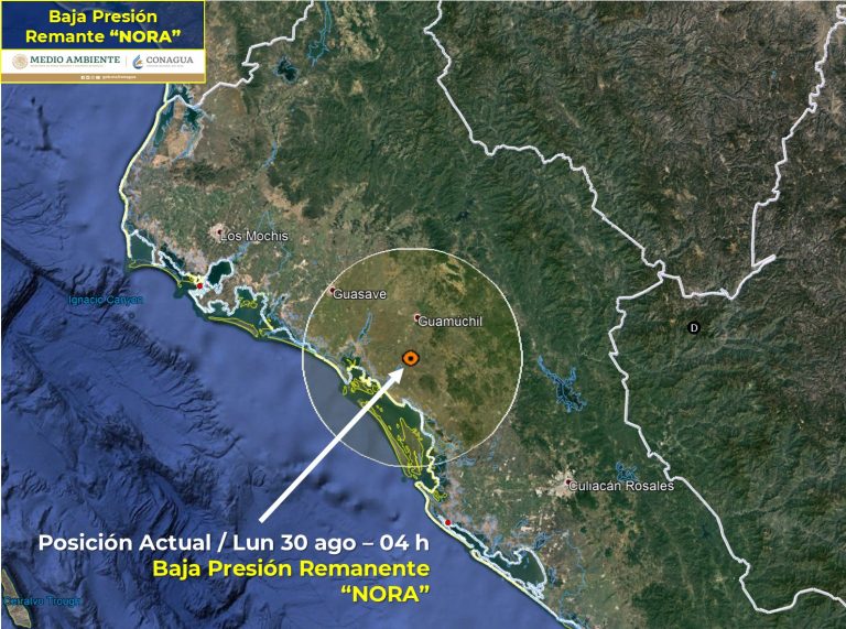 Se degrada ‘Nora’ a baja presión al norte de Altata