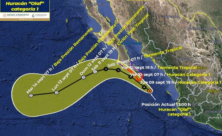 Tocará ‘Olaf’ tierra en BCS la noche de hoy