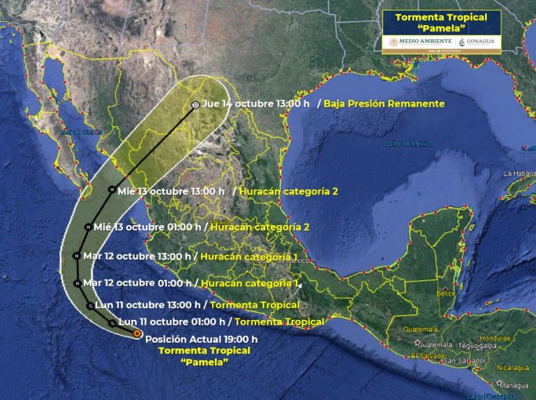 Al sur de Colima tormenta ‘Pamela’