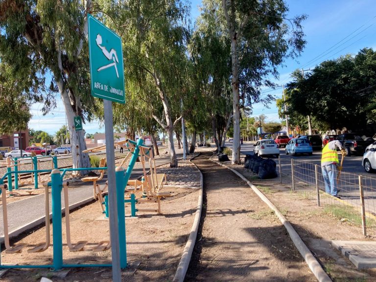 Hace Ahome limpia en plazuela de Topolobampo