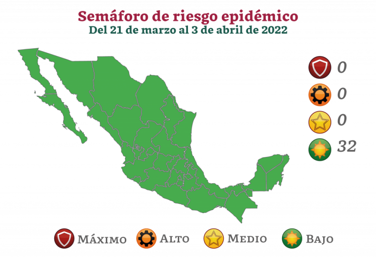 México por vez primera en verde por COVID-19 desde inicio de pandemia