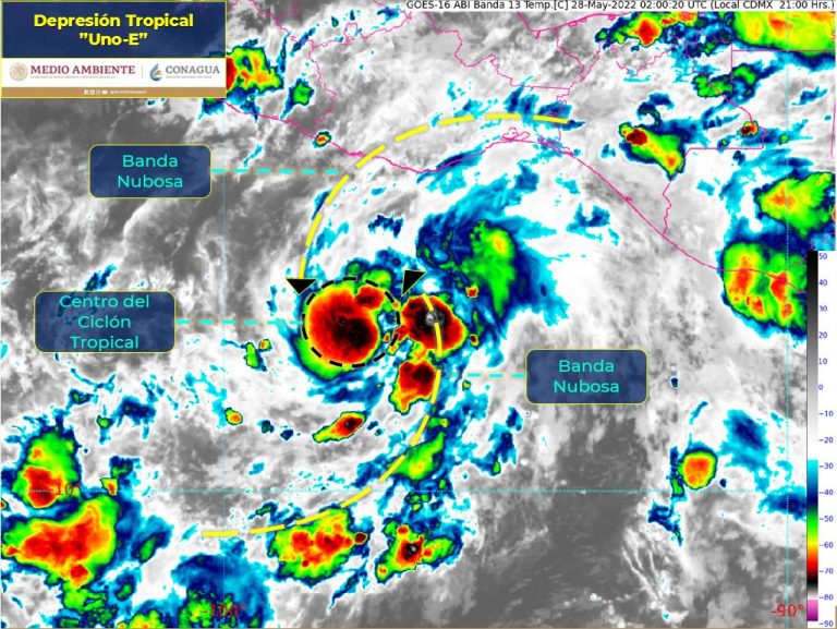 Se forma la depresión tropical 1-E en el Pacífico